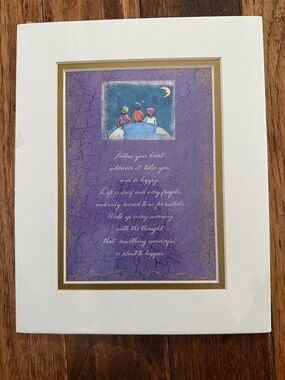 Purple Inspirational Art Print with Gold Accent- needs 8x10 frame